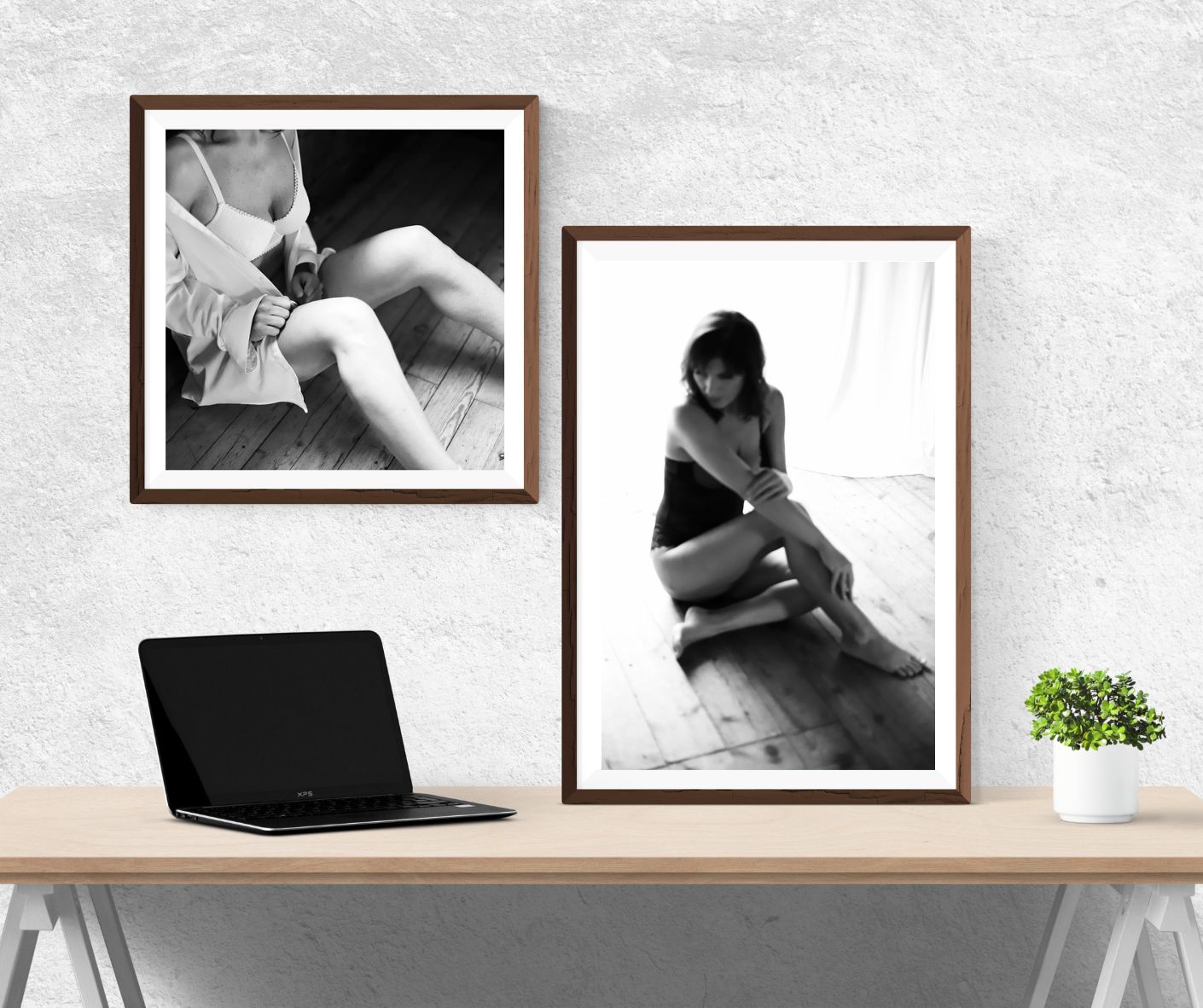 Curvie women with black hair and beautiful big eyes is lying on the bed with hands up and facing camera - smiling ever so gently - Boudoir photographer Reading -Ania chandra photographer 